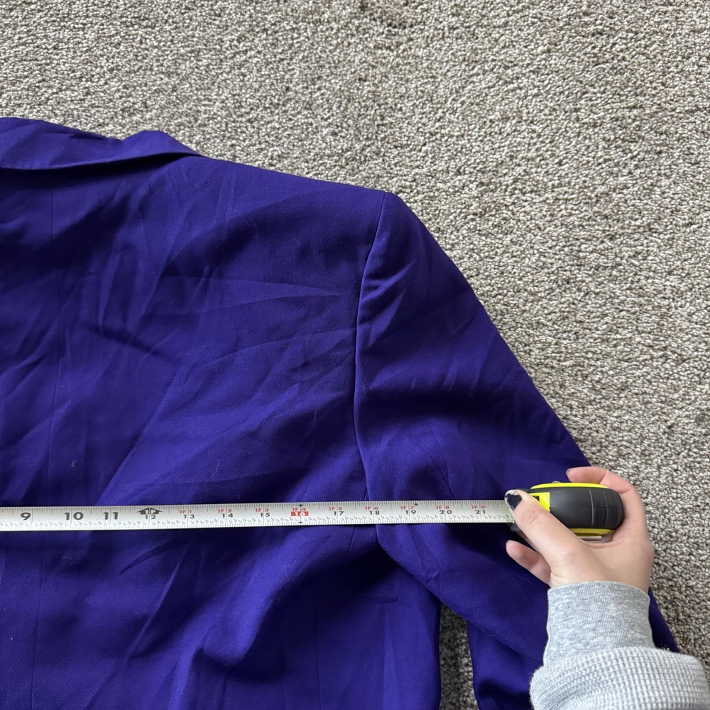 Liz Claiborne Blazer Jacket Womens L Purple Woven Lined Career Workwear Office - Picture 6 of 7